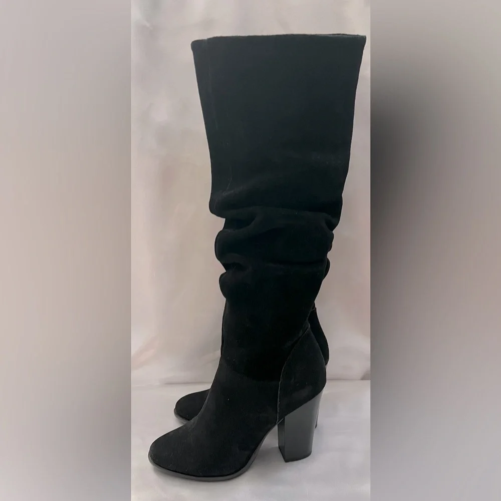 Steve Madden Nevadaaa Suede Leather Slouchy Heeled Boots - Picture 3 of 8